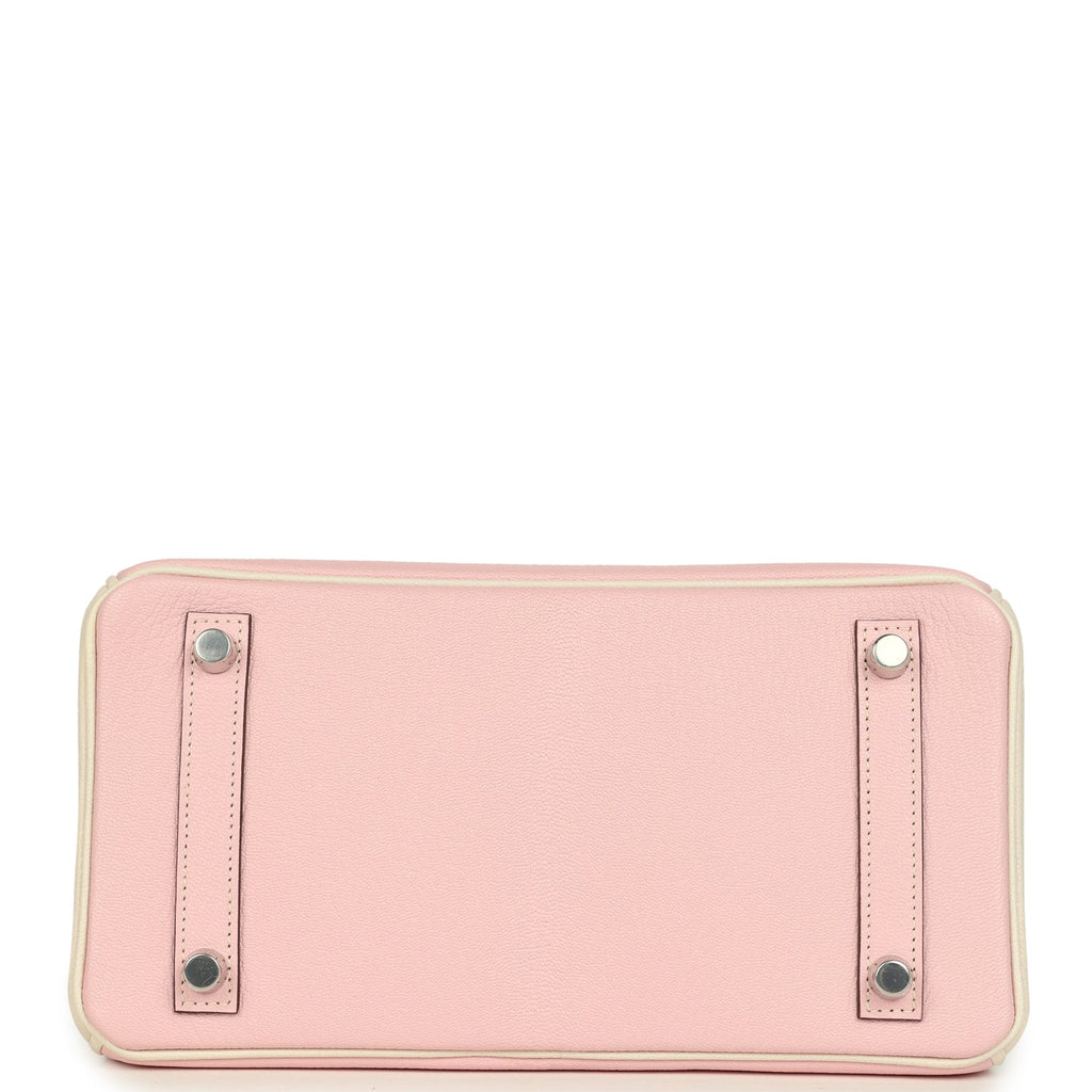Birkin 25 Nata and Rose Sakura Chevre Mysore Palladium Hardware Bag