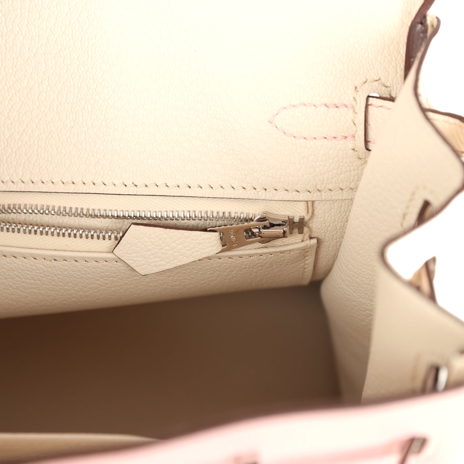 Birkin 25 Nata and Rose Sakura Chevre Mysore Palladium Hardware Bag