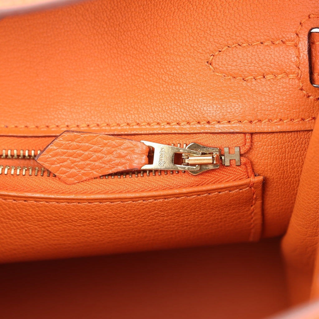 Birkin 25 Orange Togo Gold Hardware Bag