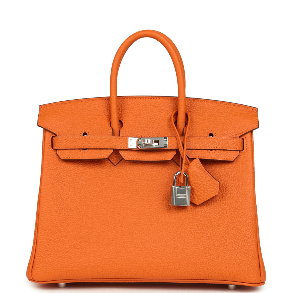 Birkin 25 Orange Togo Palladium Hardware Bag
