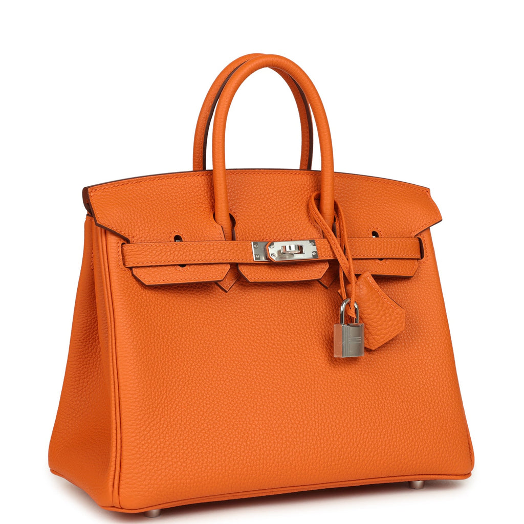 Birkin 25 Orange Togo Palladium Hardware Bag