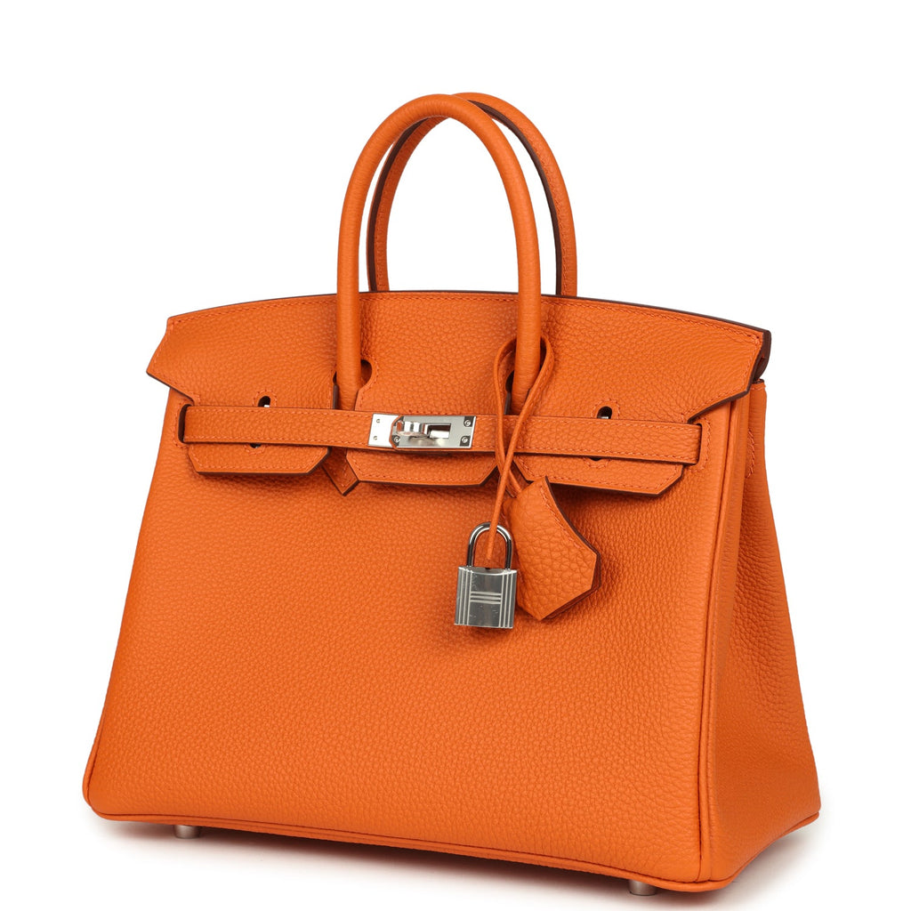 Birkin 25 Orange Togo Palladium Hardware Bag