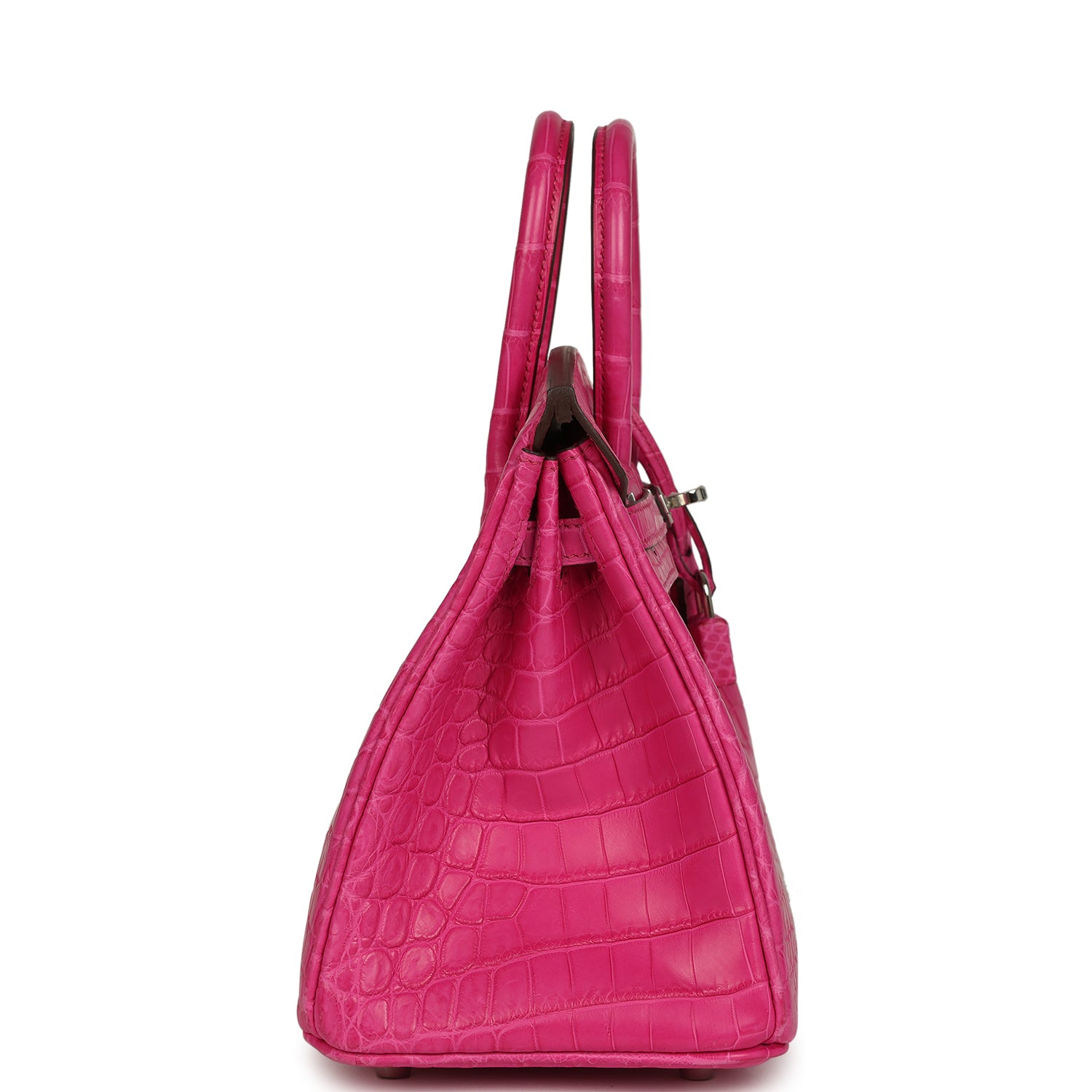 Birkin 25 Rose Shocking Matte Niloticus Crocodile Palladium Hardware Bag