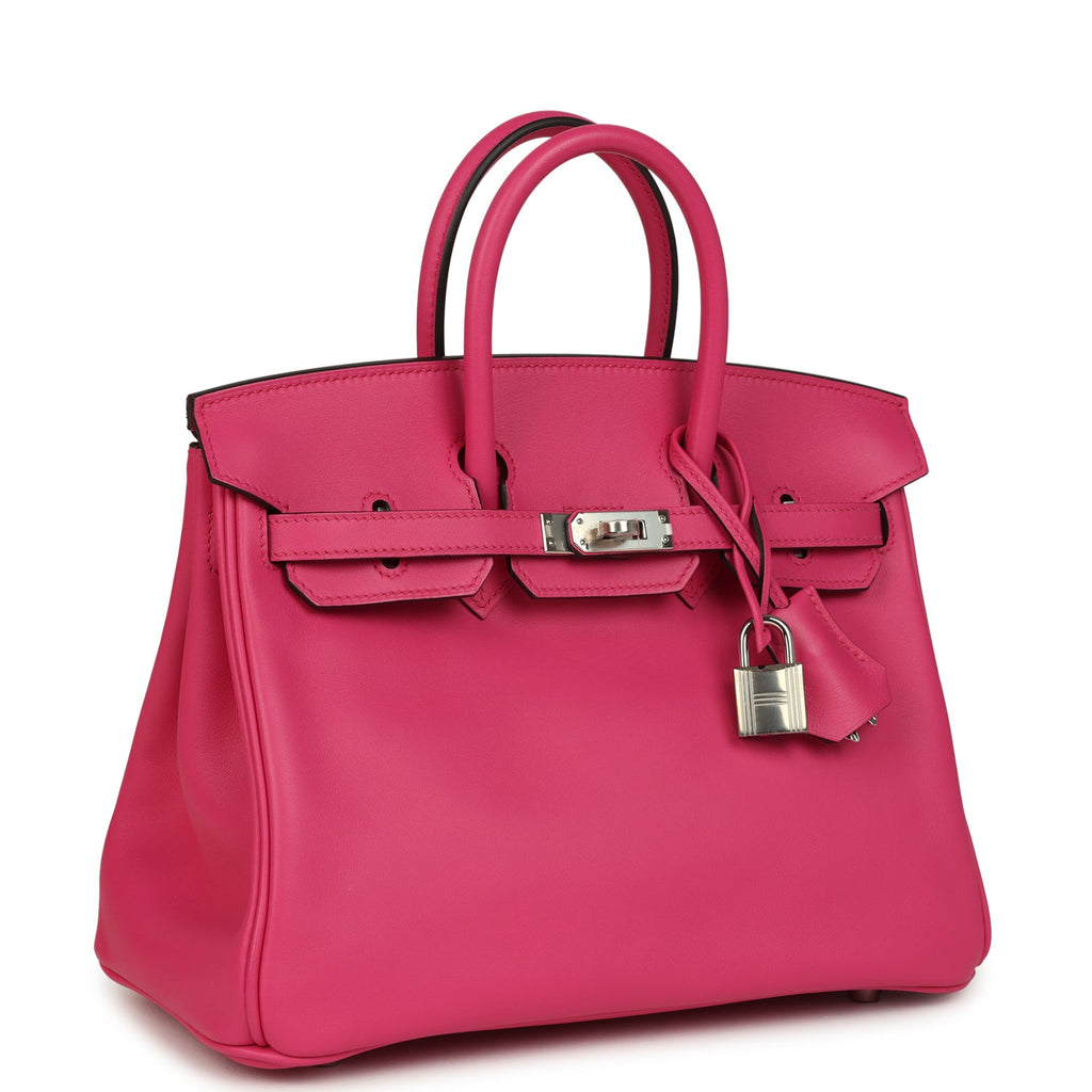 Birkin 25 Rose Shocking Swift Palladium Hardware Bag