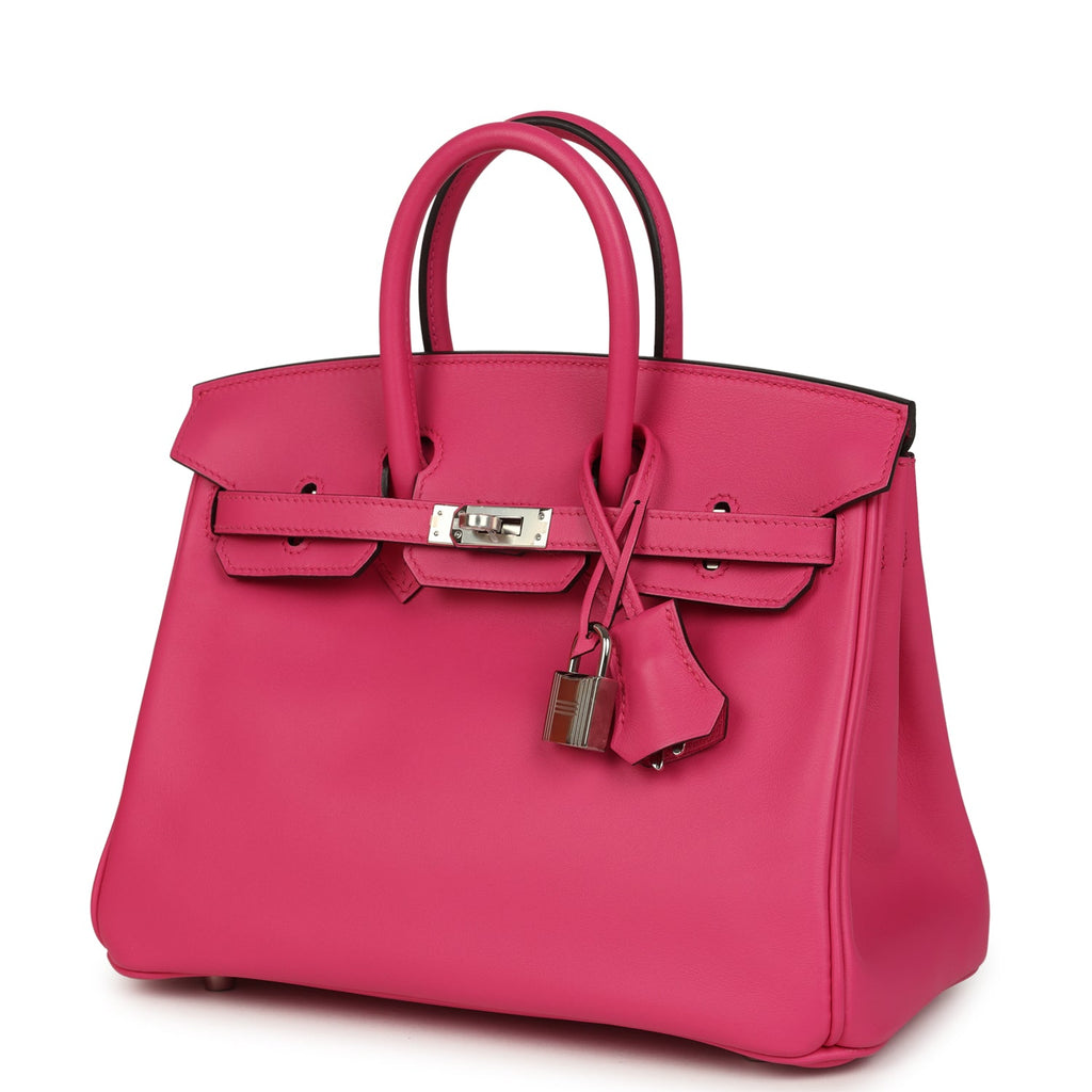 Birkin 25 Rose Shocking Swift Palladium Hardware Bag