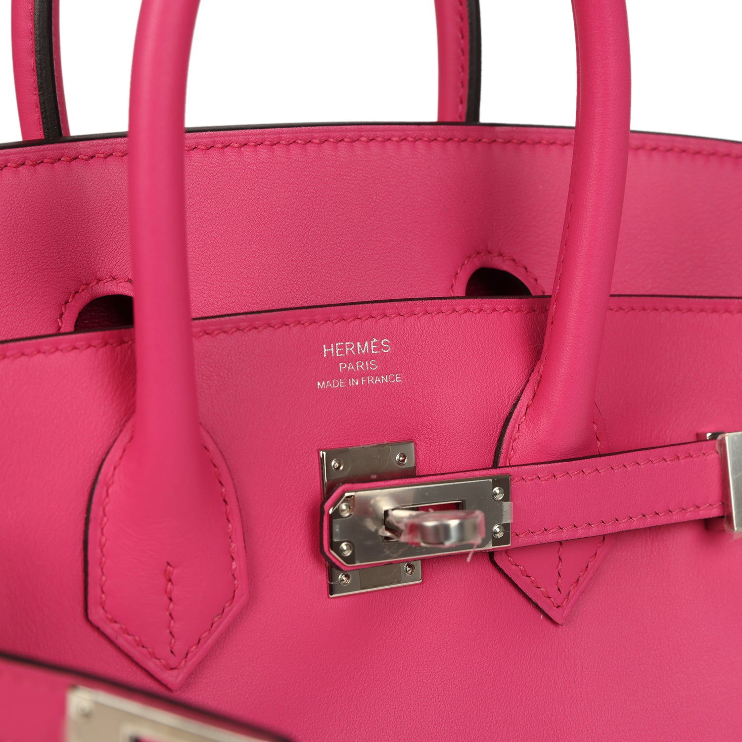 Birkin 25 Rose Shocking Swift Palladium Hardware Bag