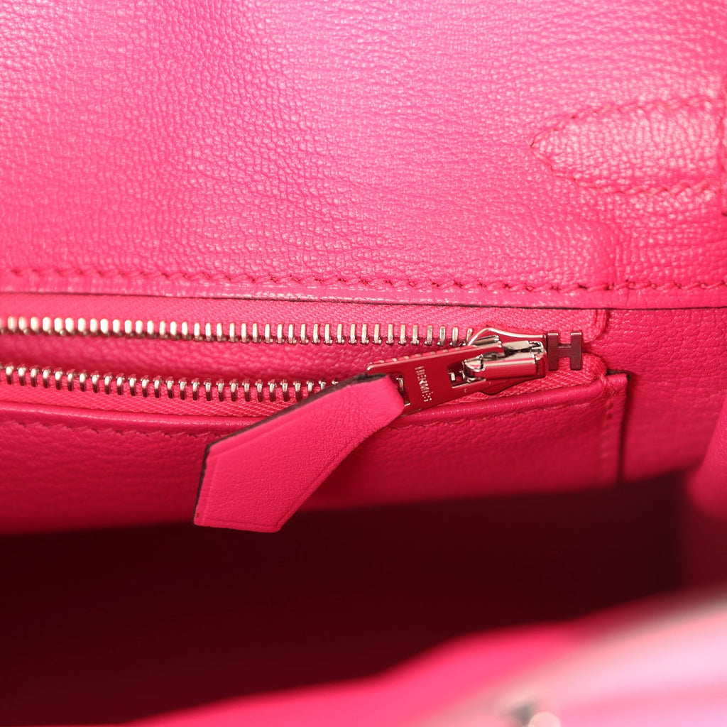 Birkin 25 Rose Shocking Swift Palladium Hardware Bag