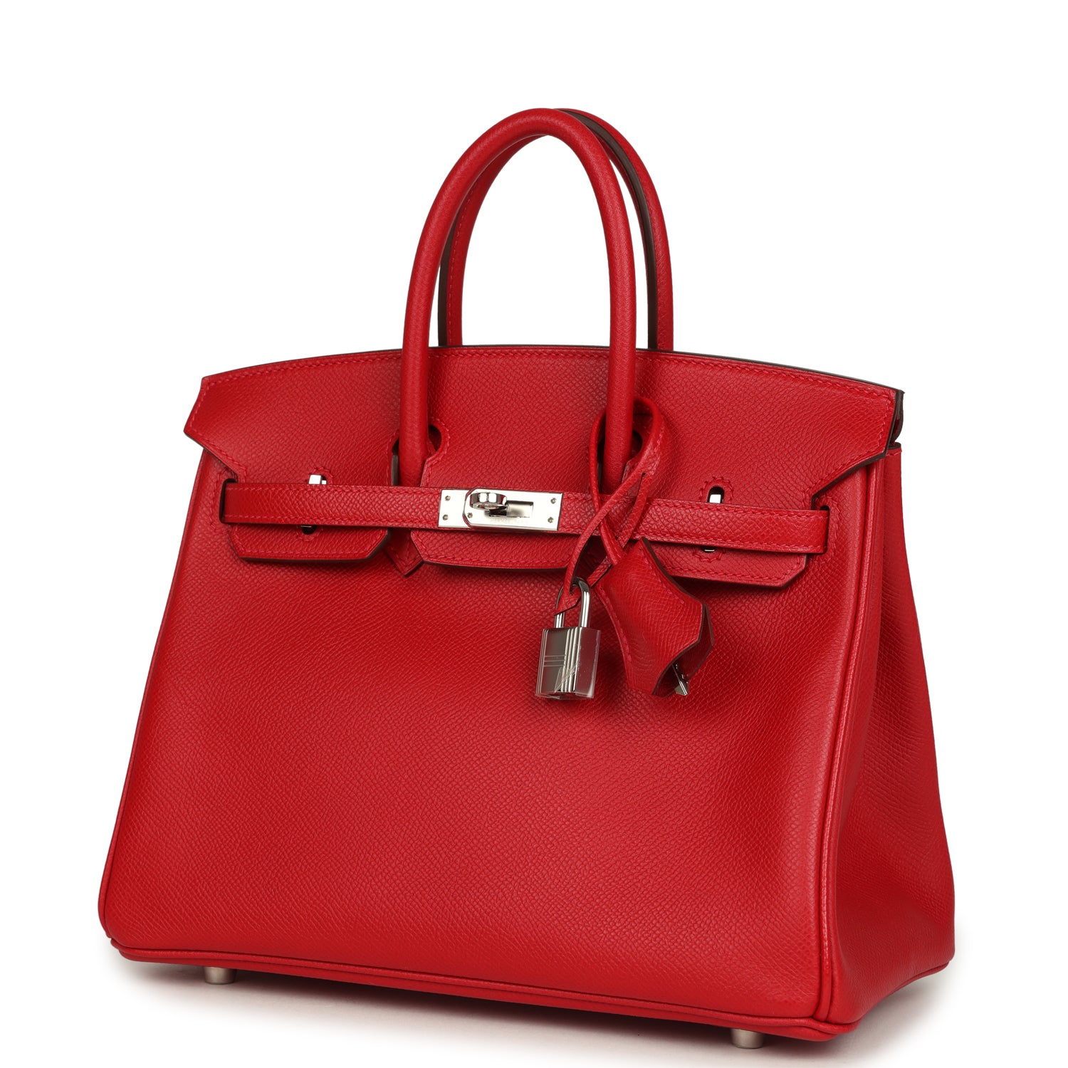 Birkin 25 Rouge Casaque Epsom Palladium Hardware Bag
