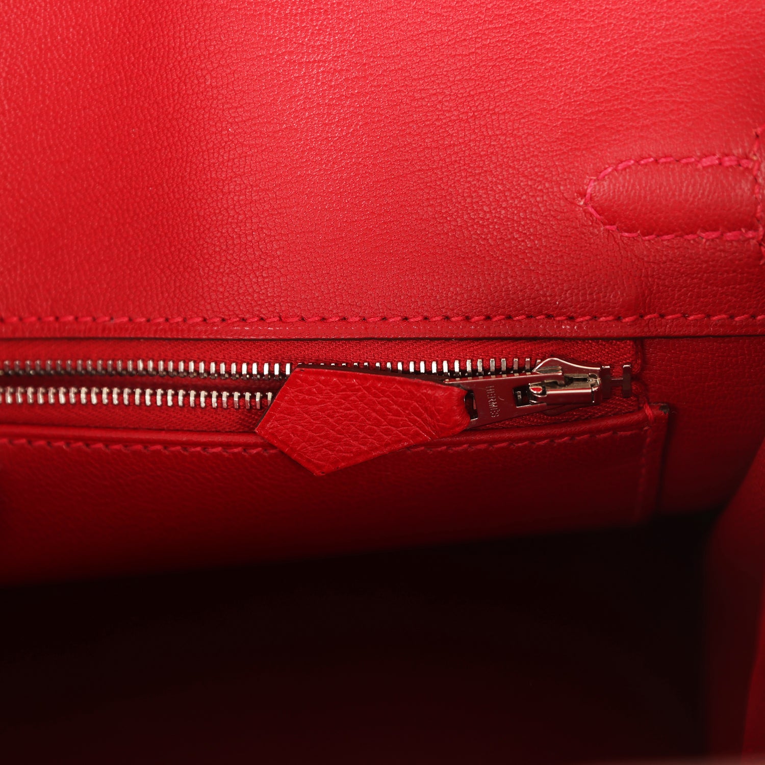 Birkin 25 Rouge Casaque Epsom Palladium Hardware Bag