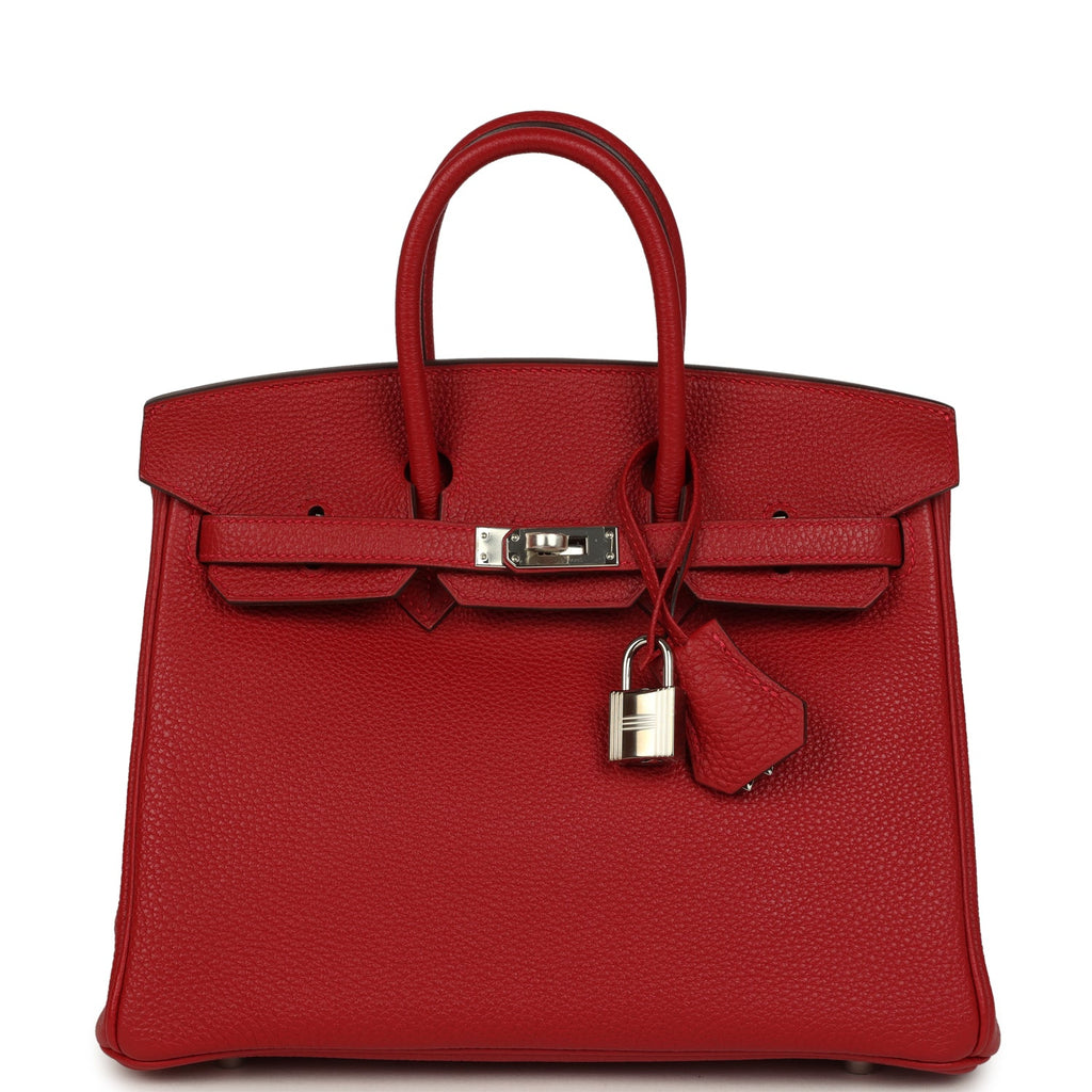 Birkin 25 Rouge Casaque Togo Palladium Hardware Bag