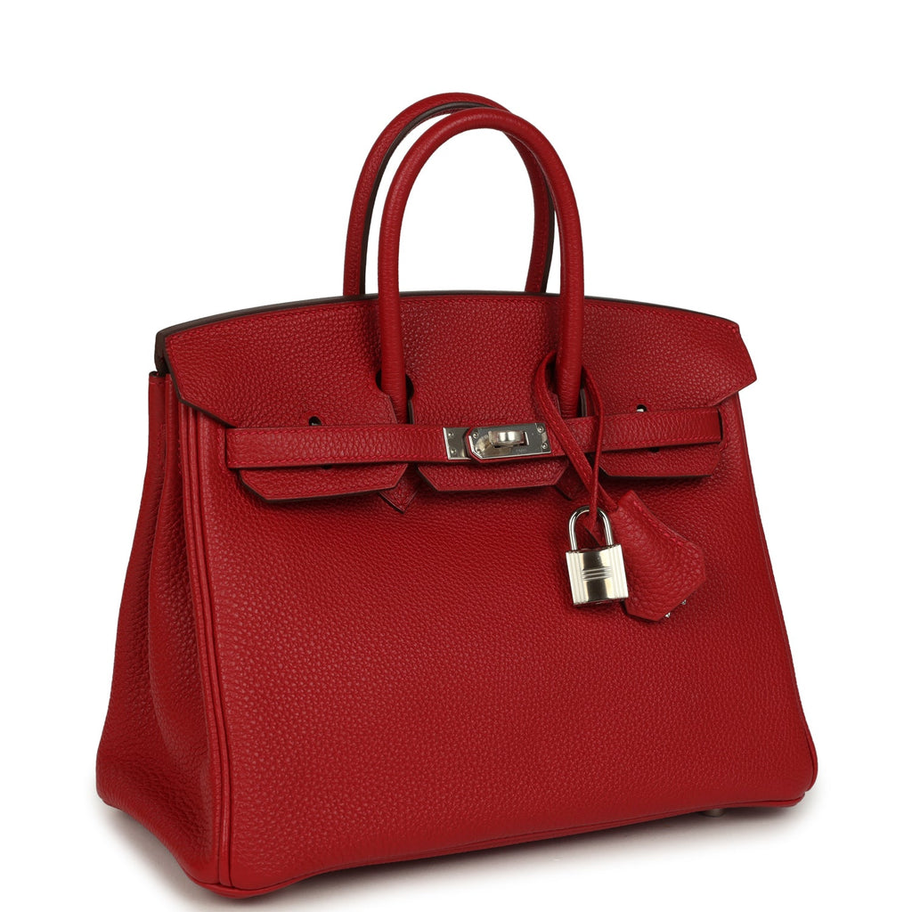 Birkin 25 Rouge Casaque Togo Palladium Hardware Bag
