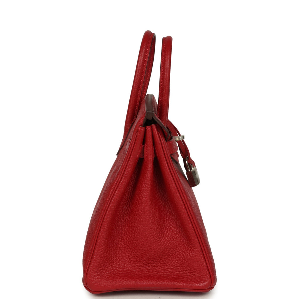 Birkin 25 Rouge Casaque Togo Palladium Hardware Bag