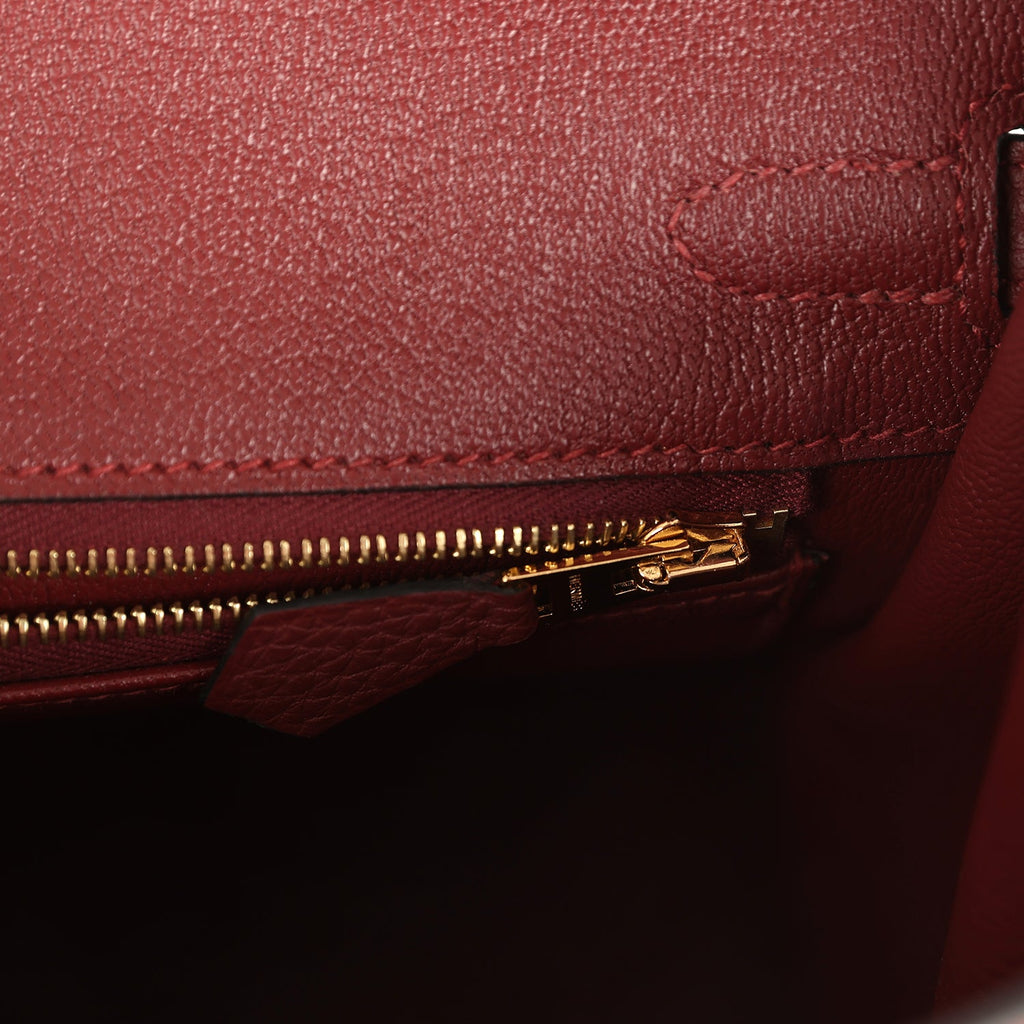 Birkin 25 Rouge H Togo Gold Hardware Bag