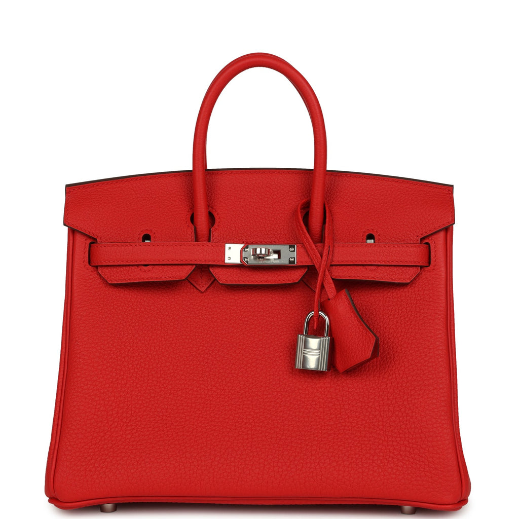 Birkin 25 Rouge Radieux Togo Palladium Hardware Bag