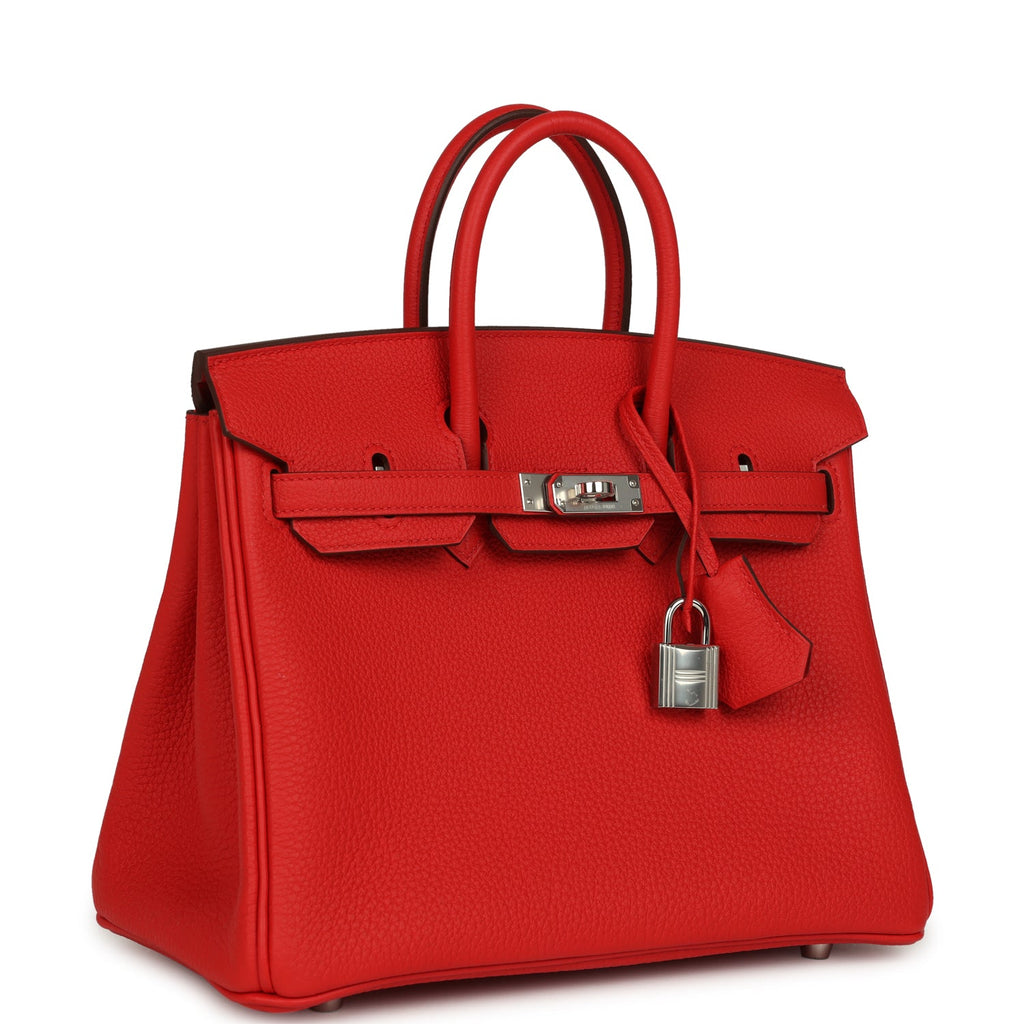 Birkin 25 Rouge Radieux Togo Palladium Hardware Bag