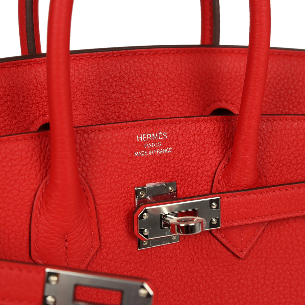 Birkin 25 Rouge Radieux Togo Palladium Hardware Bag
