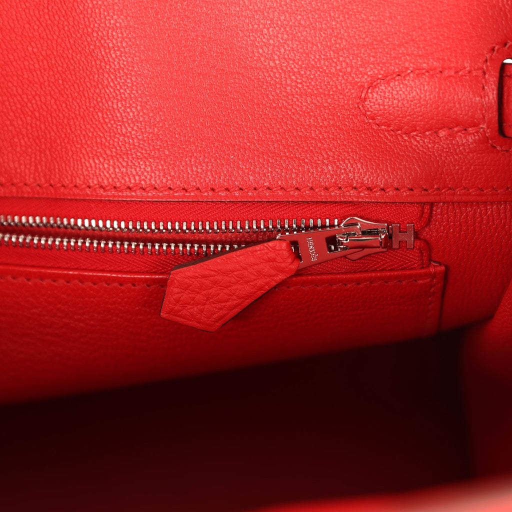 Birkin 25 Rouge Radieux Togo Palladium Hardware Bag