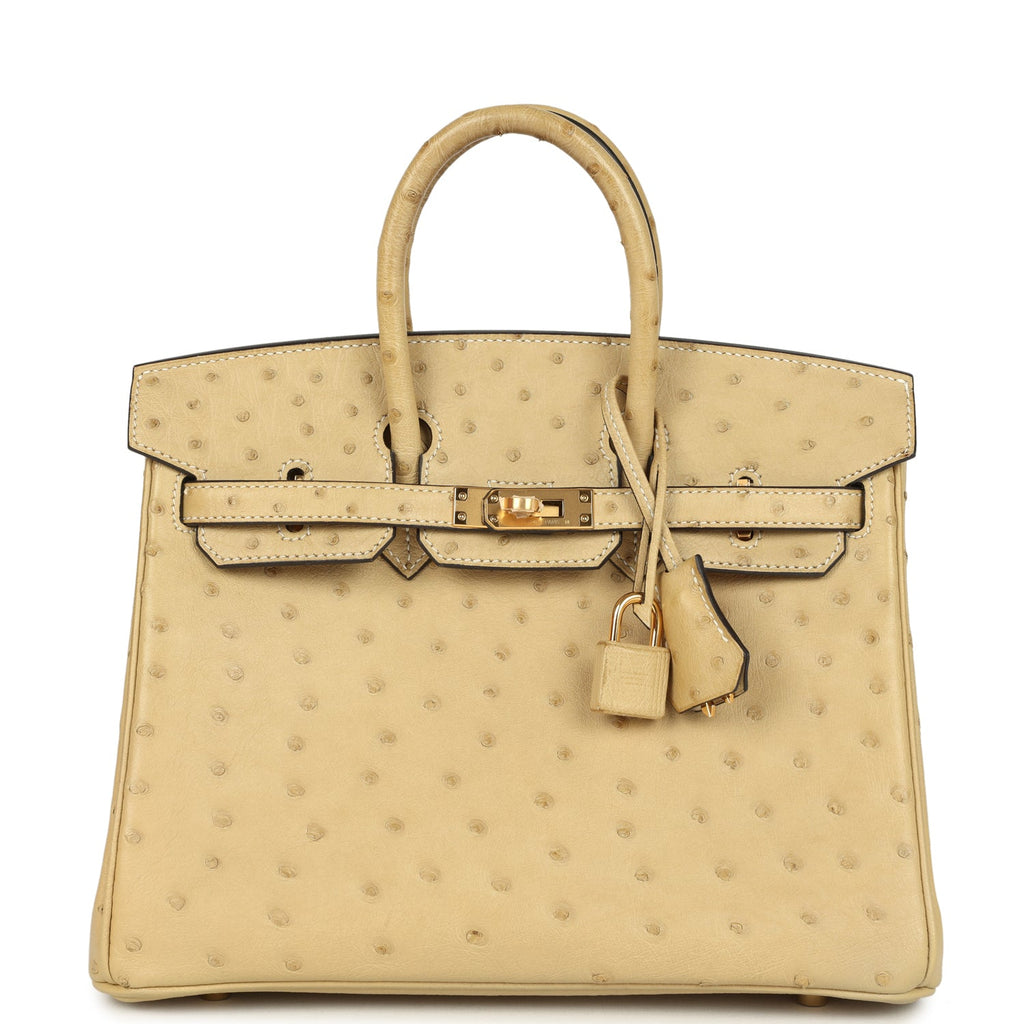 Birkin 25 Trench Ostrich Gold Hardware Bag