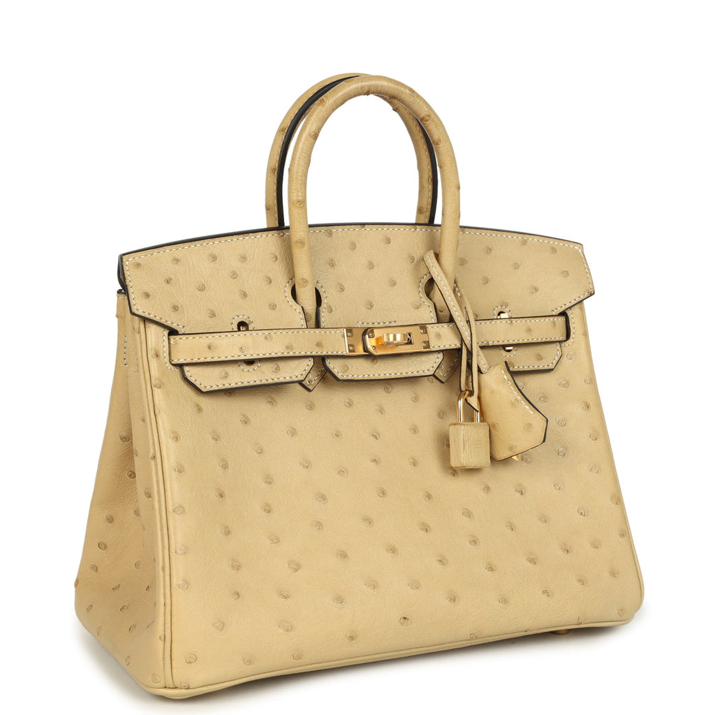 Birkin 25 Trench Ostrich Gold Hardware Bag