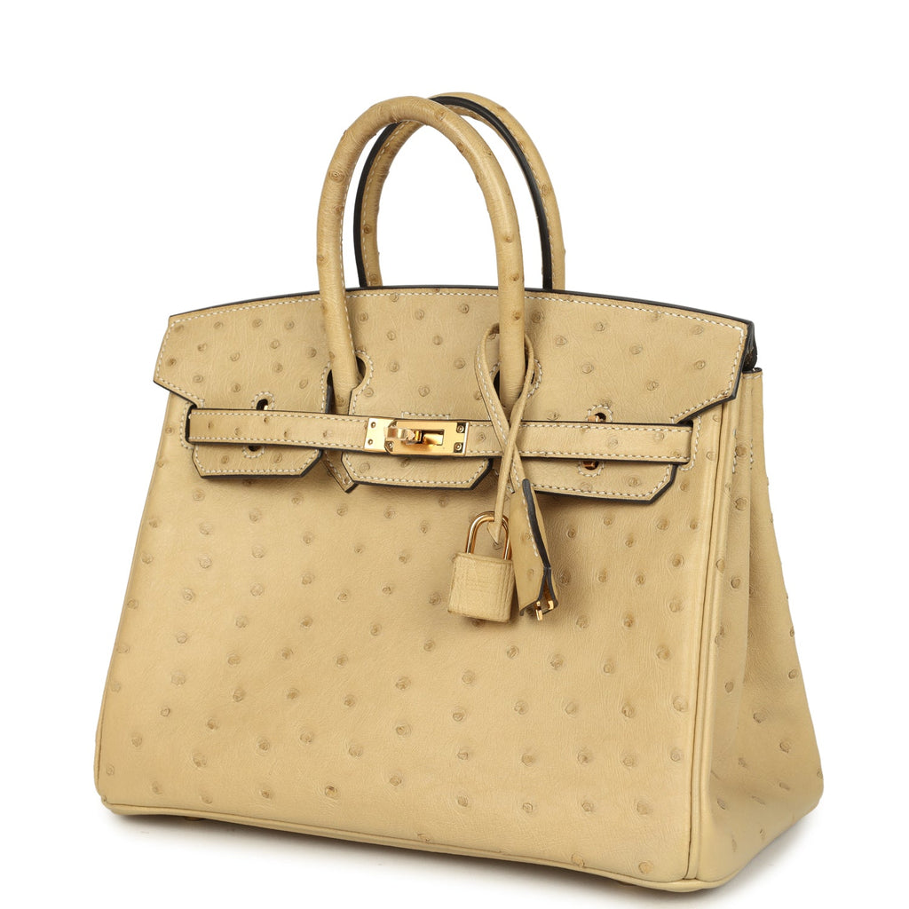 Birkin 25 Trench Ostrich Gold Hardware Bag