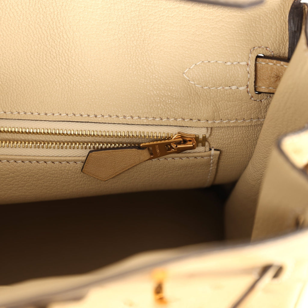 Birkin 25 Trench Ostrich Gold Hardware Bag