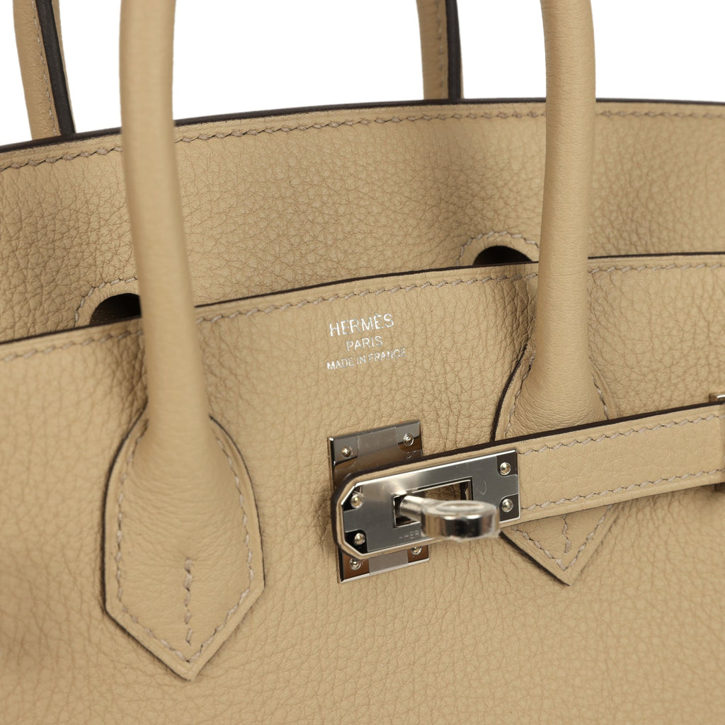 Birkin 25 Trench Togo Palladium Hardware Bag
