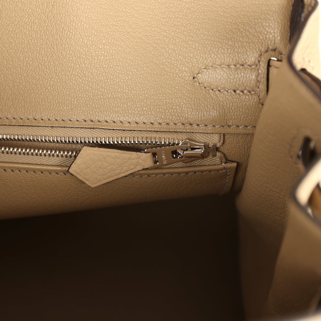 Birkin 25 Trench Togo Palladium Hardware Bag