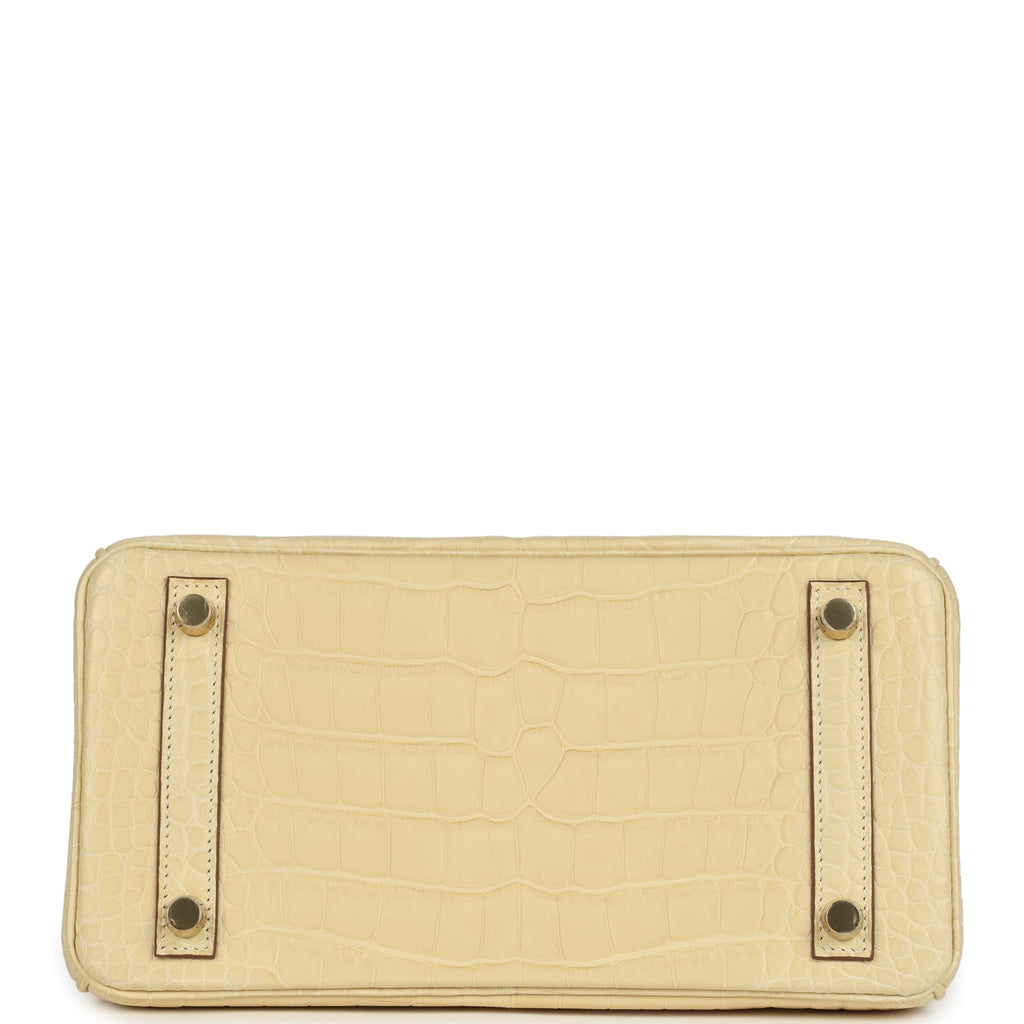 Birkin 25 Vanille Matte Alligator Gold Hardware Bag
