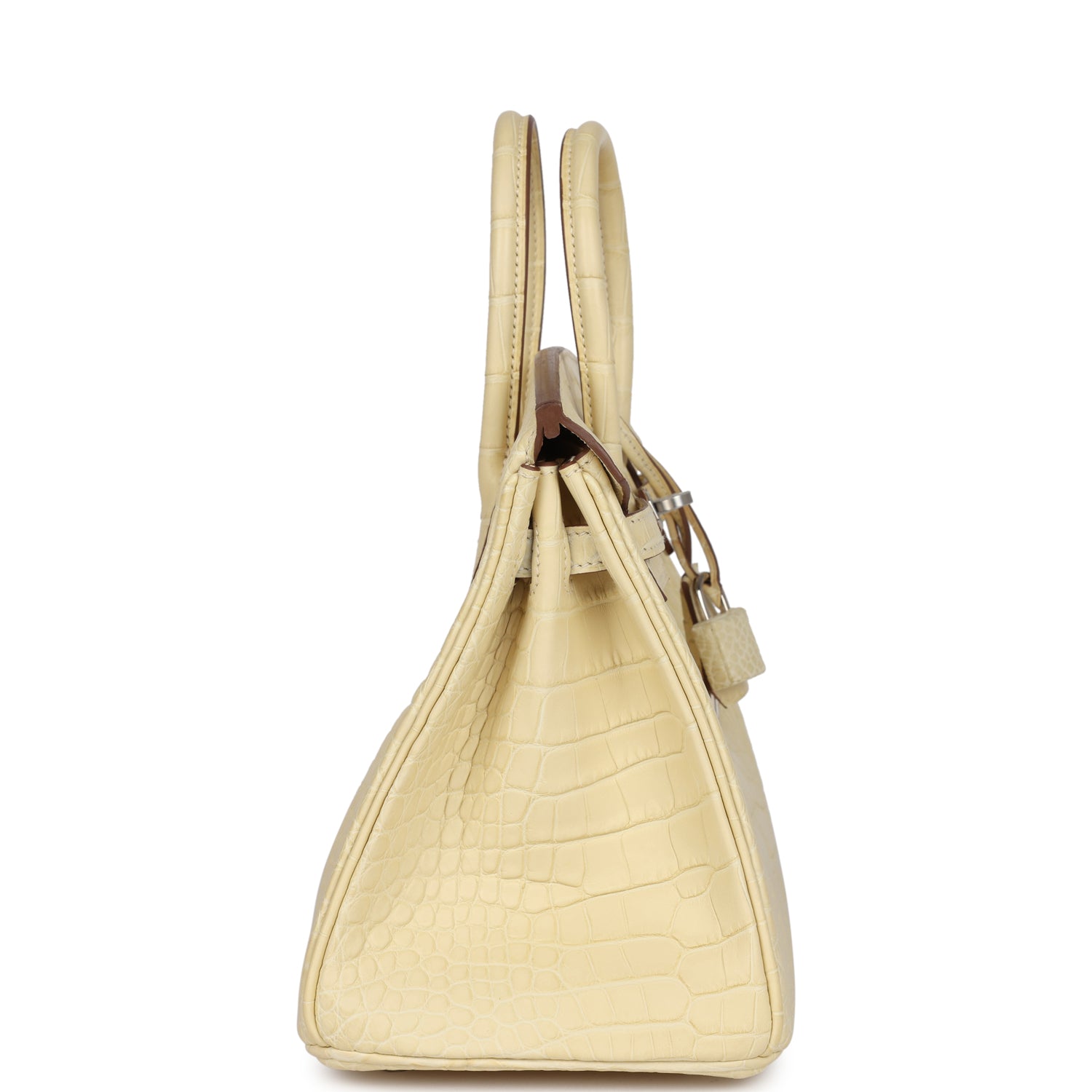 Birkin 25 Vanille Matte Alligator Palladium Hardware Bag