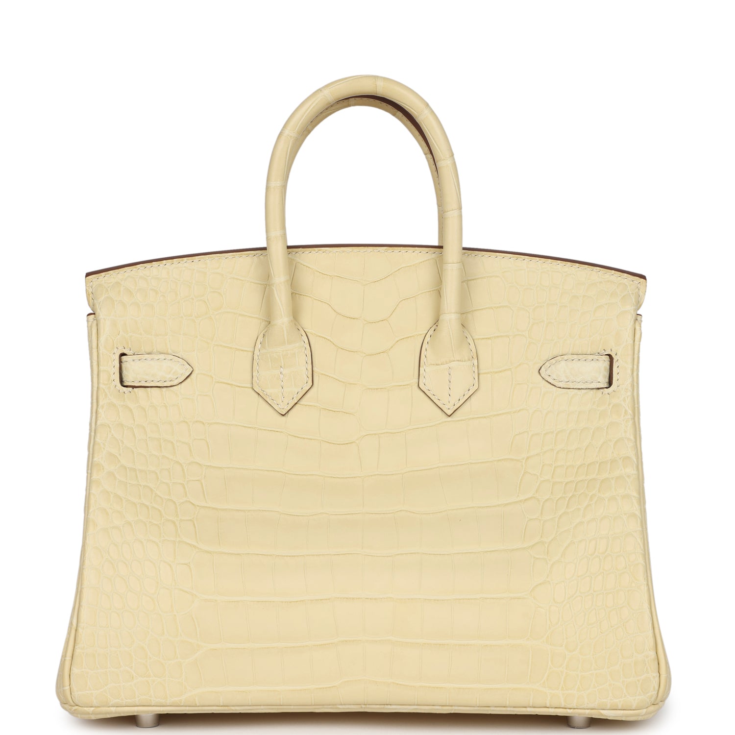 Birkin 25 Vanille Matte Alligator Palladium Hardware Bag