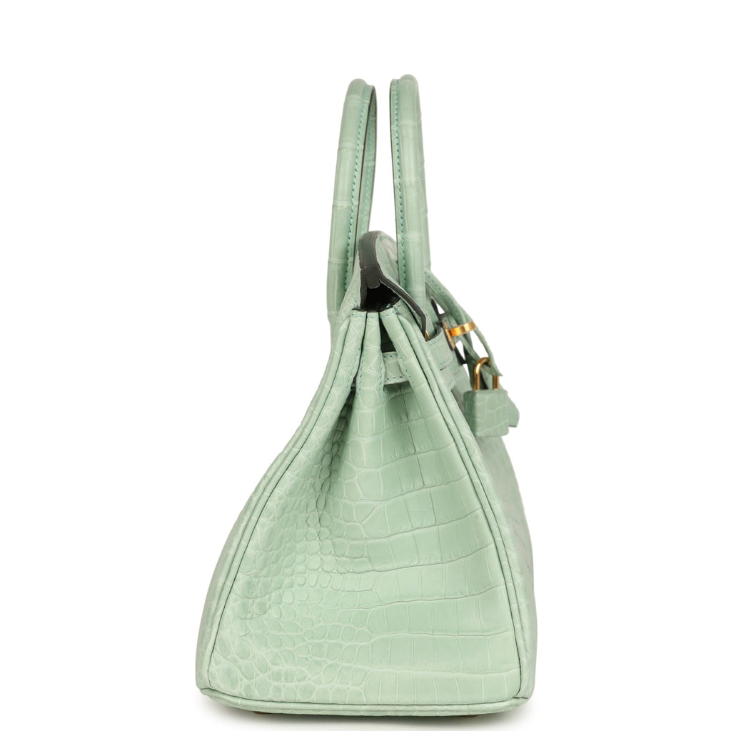 Birkin 25 Vert D'Eau Matte Porosus Crocodile Gold Hardware Bag