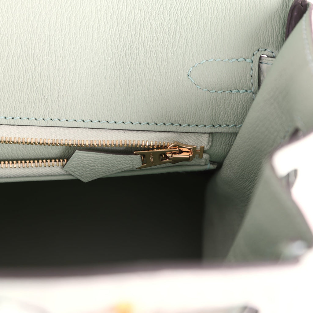 Birkin 25 Vert D'Eau Matte Porosus Crocodile Gold Hardware Bag