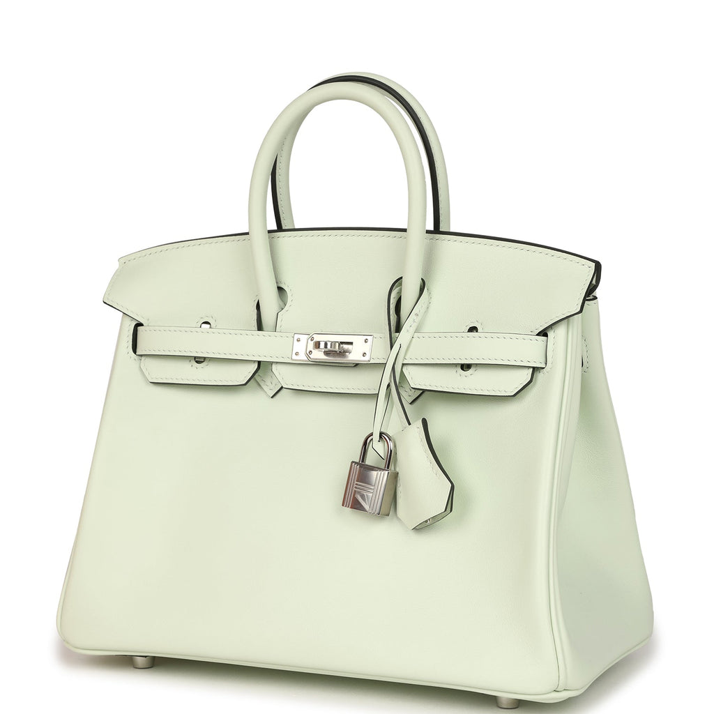Birkin 25 Vert Fizz Swift Palladium Hardware Bag