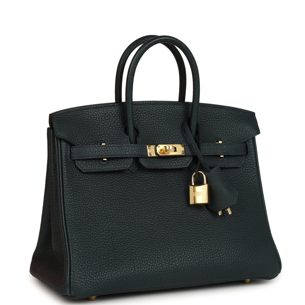 Birkin 25 Vert Rousseau Togo Gold Hardware Bag