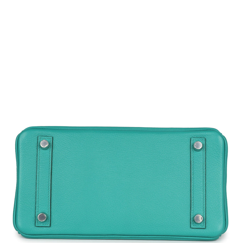 Birkin 25 Vert Verone Verso Novillo Palladium Hardware Bag