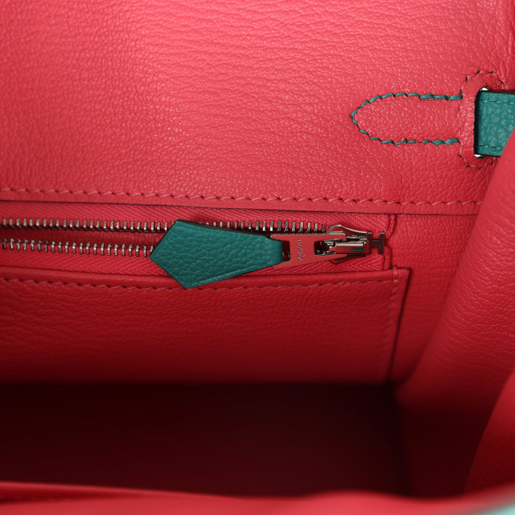 Birkin 25 Vert Verone Verso Novillo Palladium Hardware Bag