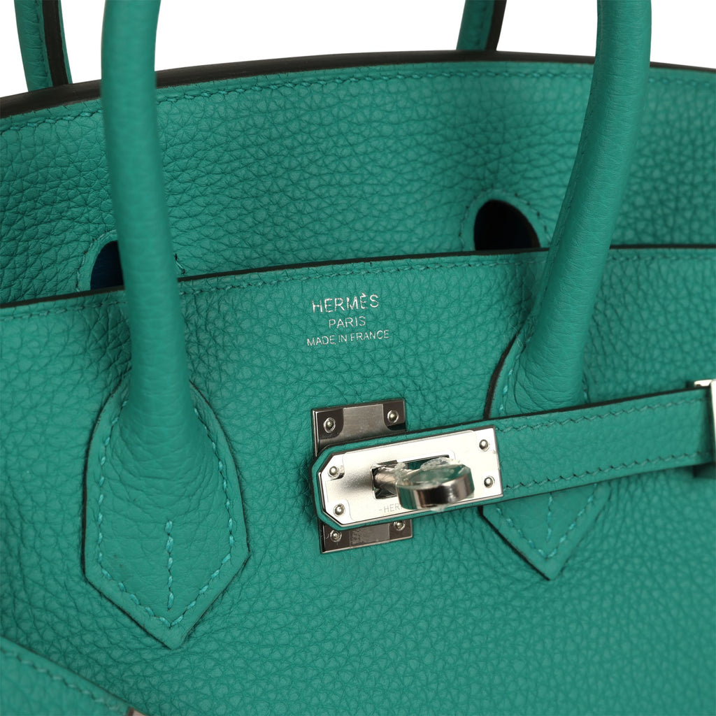 Birkin 25 Vert Verone Verso Togo Palladium Hardware Bag