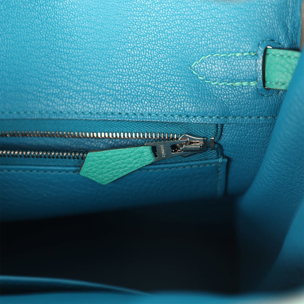 Birkin 25 Vert Verone Verso Togo Palladium Hardware Bag