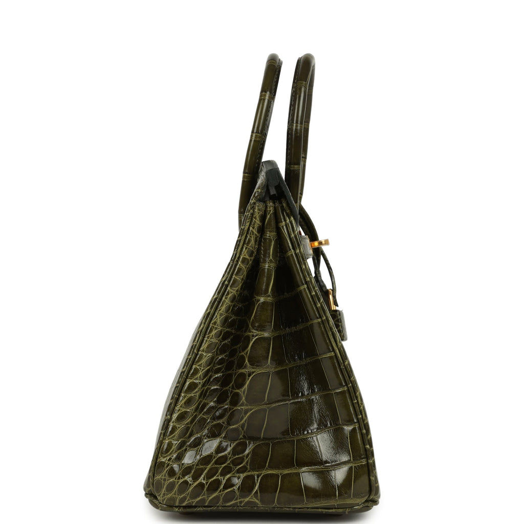 Birkin 25 Vert Veronese Shiny Alligator Gold Hardware Bag