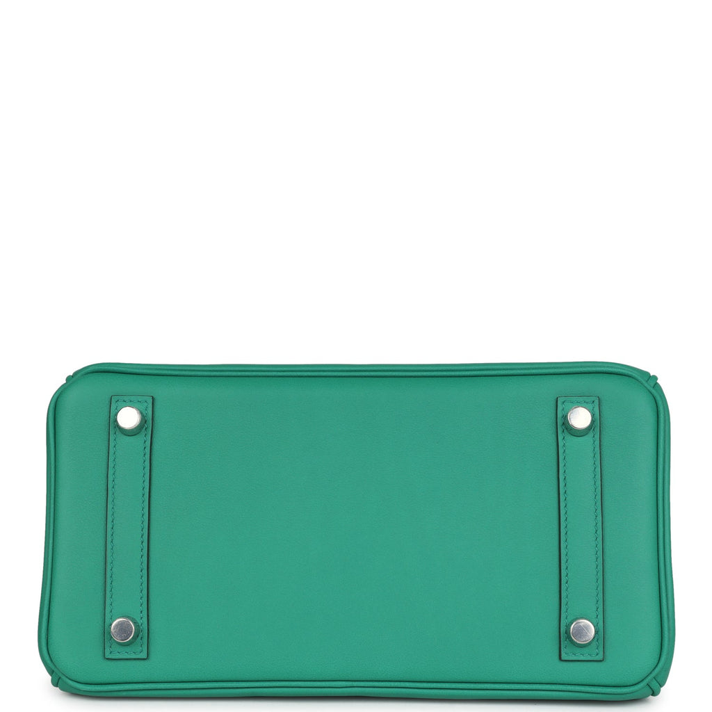Birkin 25 Vert Vertigo Verso Swift Palladium Hardware Bag