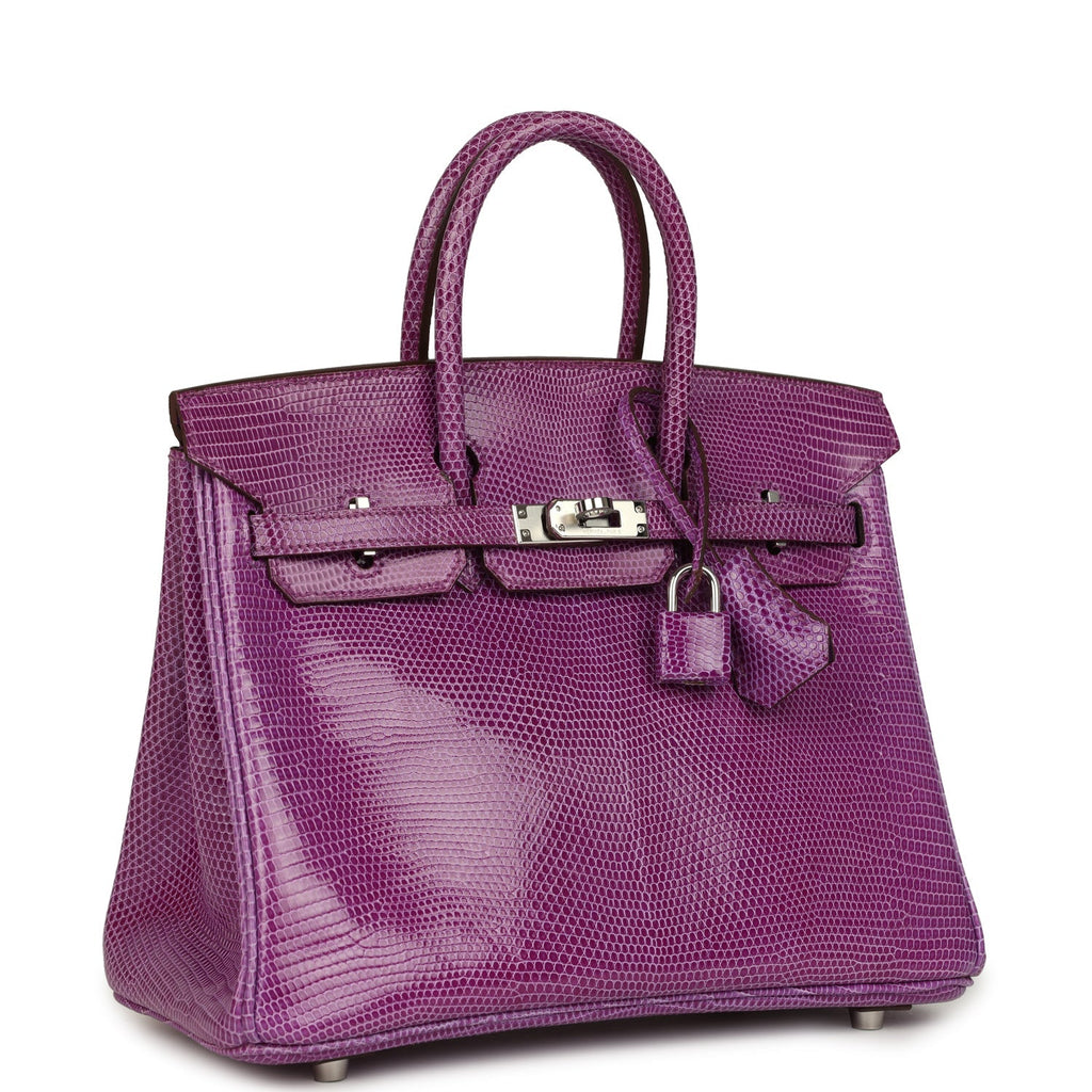 Birkin 25 Violet Varanus Niloticus Lizard Palladium Hardware Bag