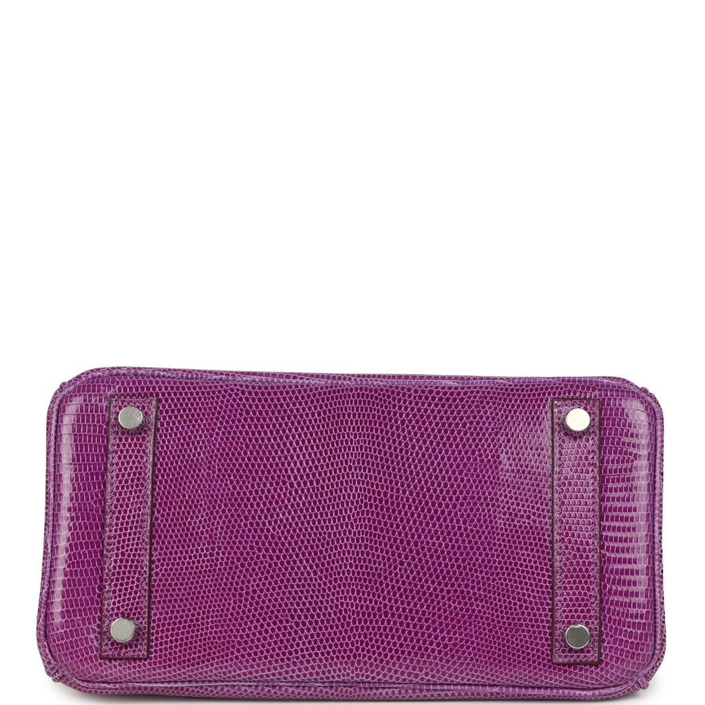 Birkin 25 Violet Varanus Niloticus Lizard Palladium Hardware Bag