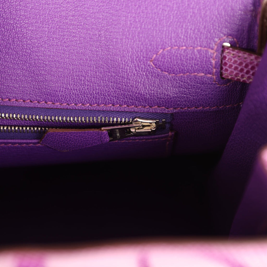 Birkin 25 Violet Varanus Niloticus Lizard Palladium Hardware Bag