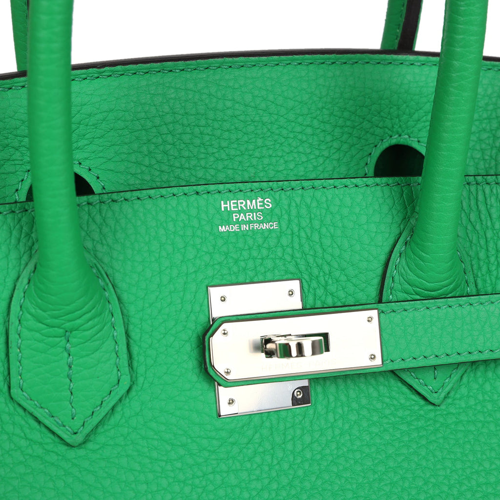 Birkin 30 Bambou Clemence Palladium Hardware Bag