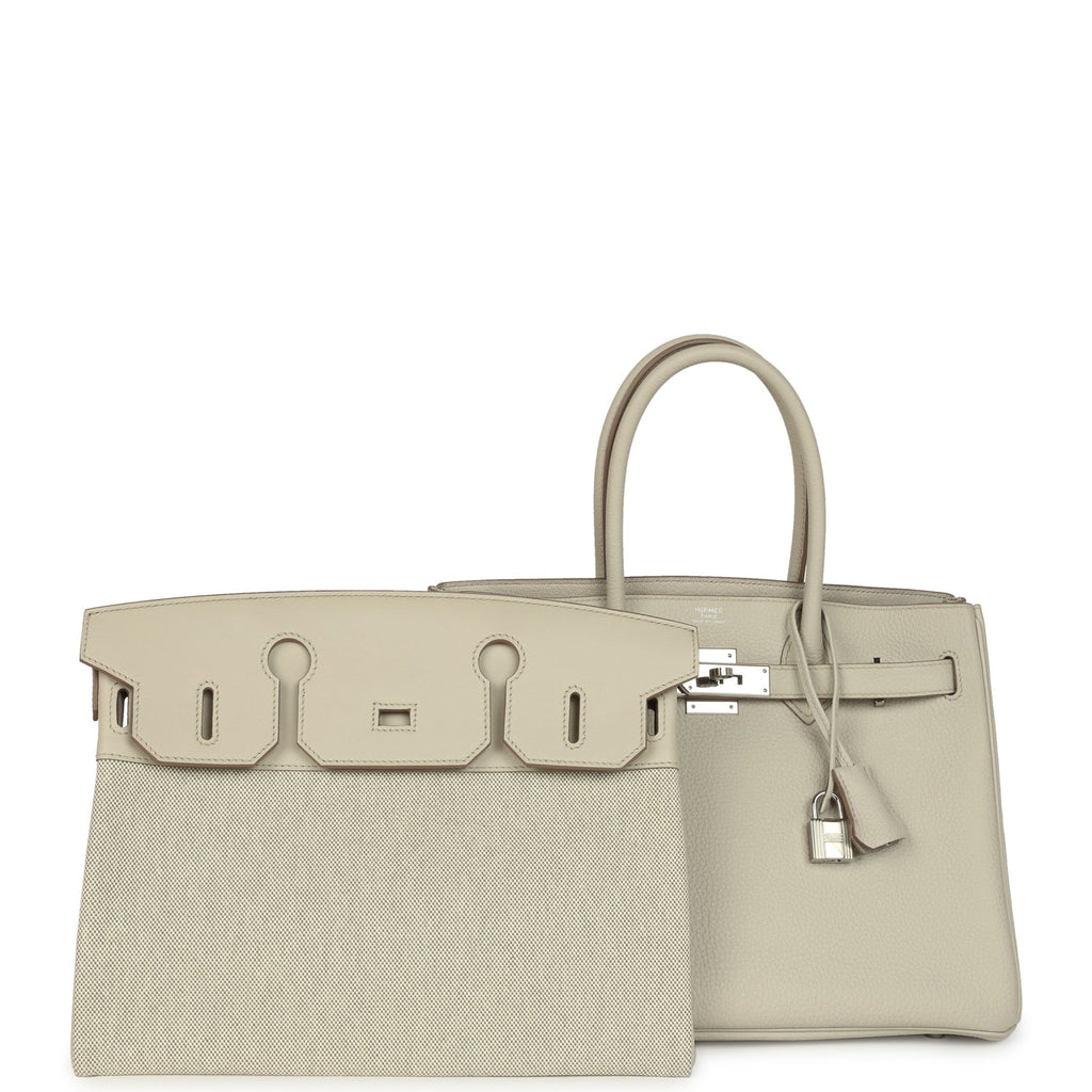Birkin 30 Beton Togo and Swift Palladium Hardware Bag