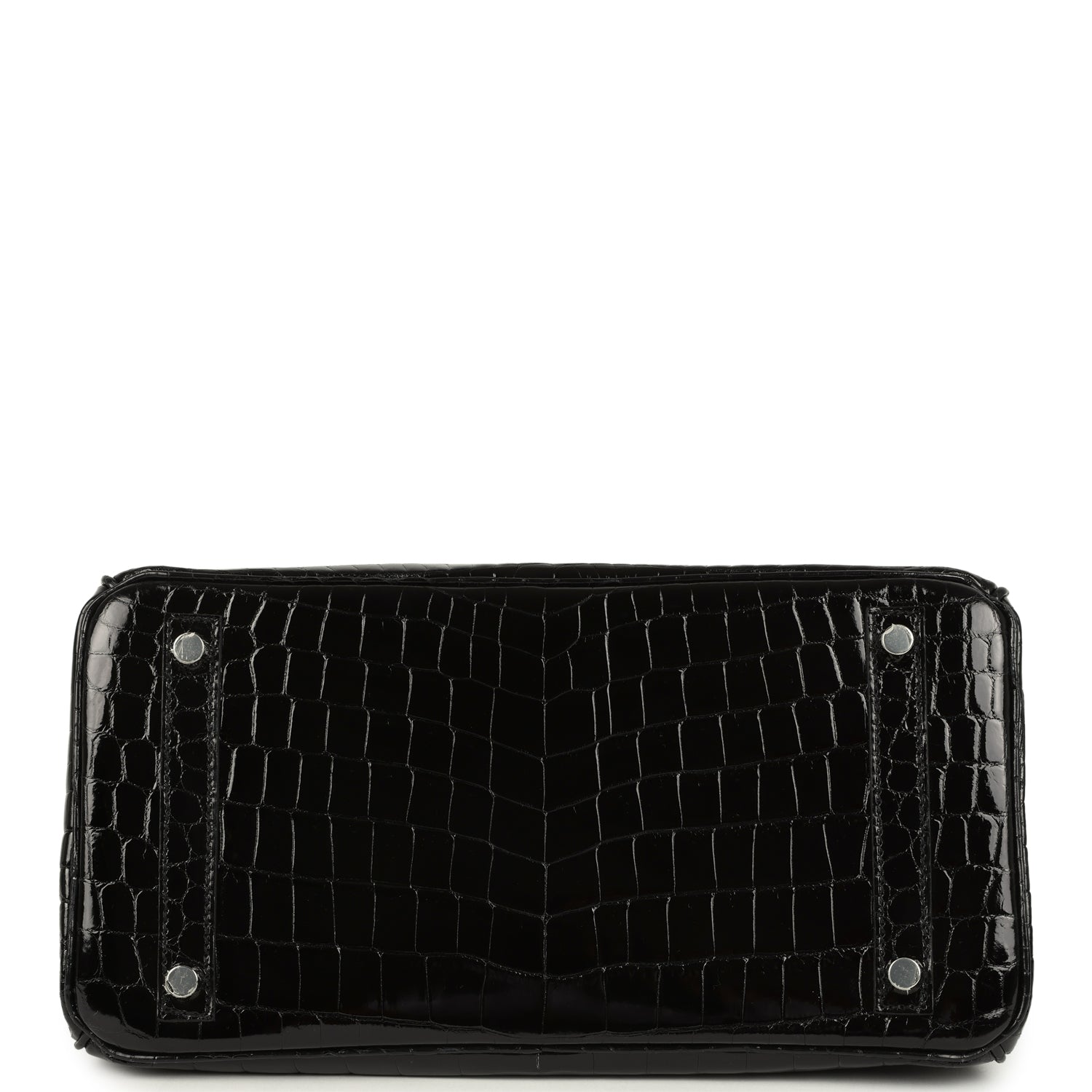 Birkin 30 Black Shiny Crocodile Niloticus Palladium Hardware Bag
