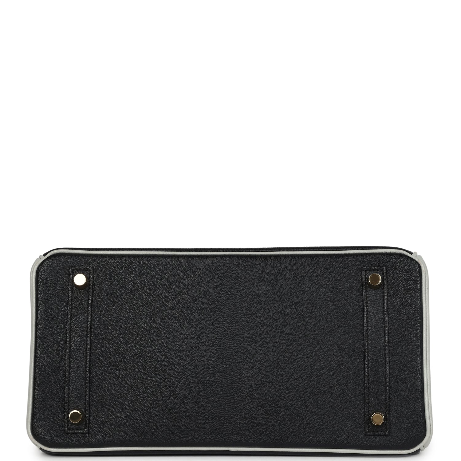 Birkin 30 Black and Gris Perle Chevre Mysore Brushed Gold Hardware Bag