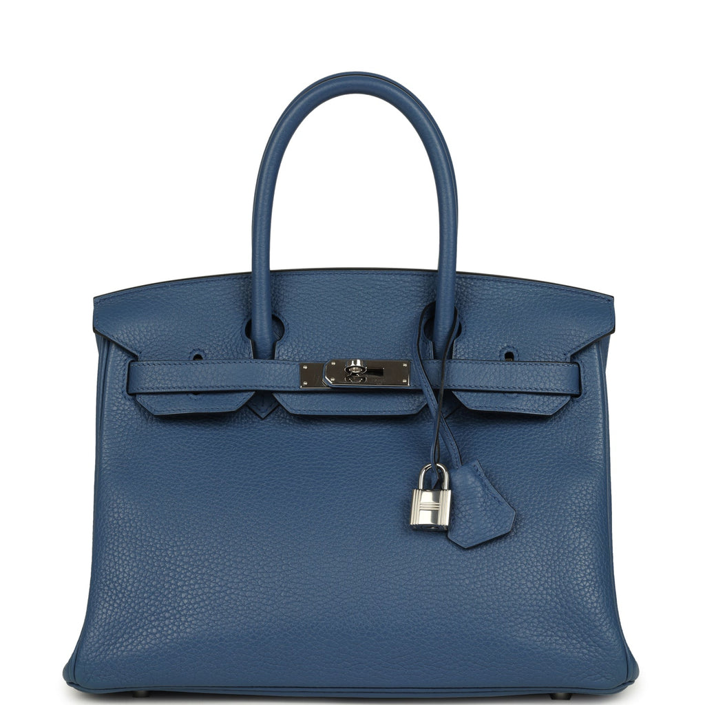 Birkin 30 Bleu Agate Clemence Palladium Hardware Bag
