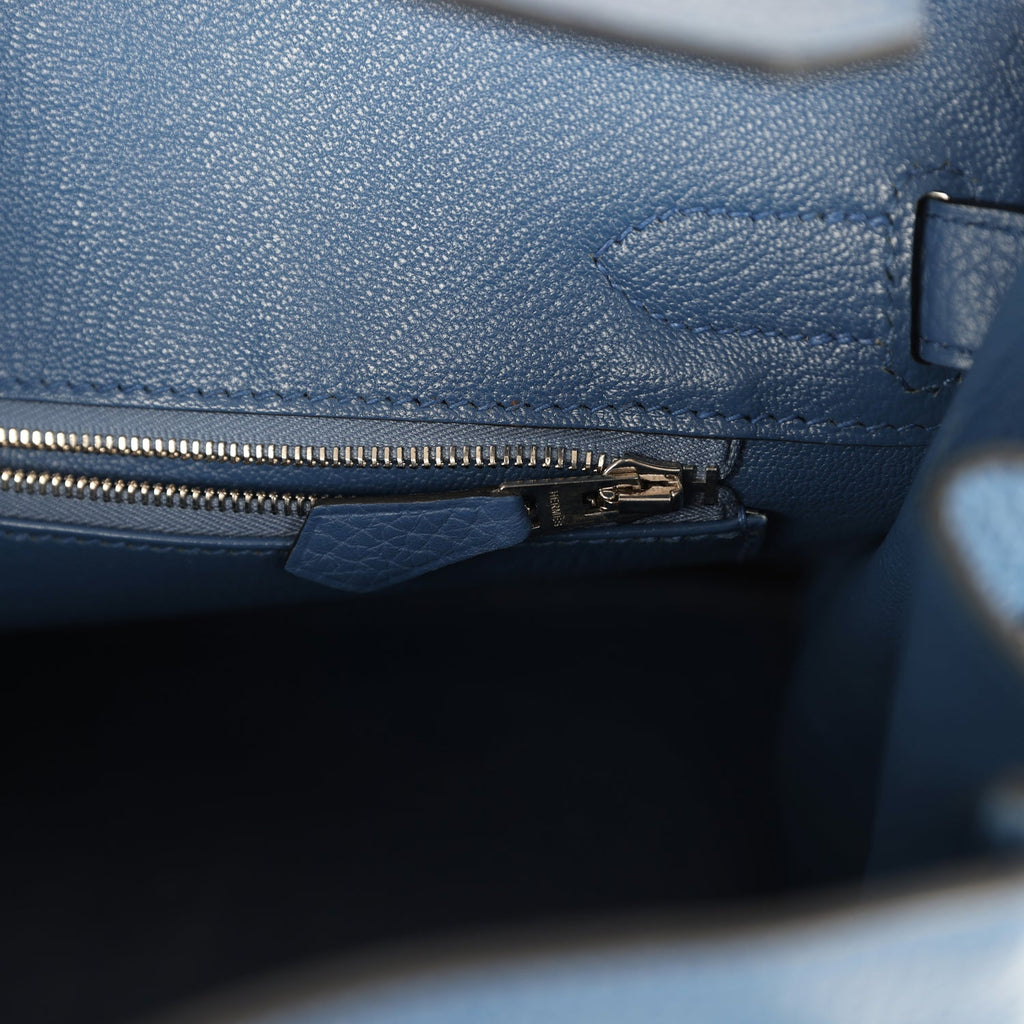 Birkin 30 Bleu Agate Clemence Palladium Hardware Bag
