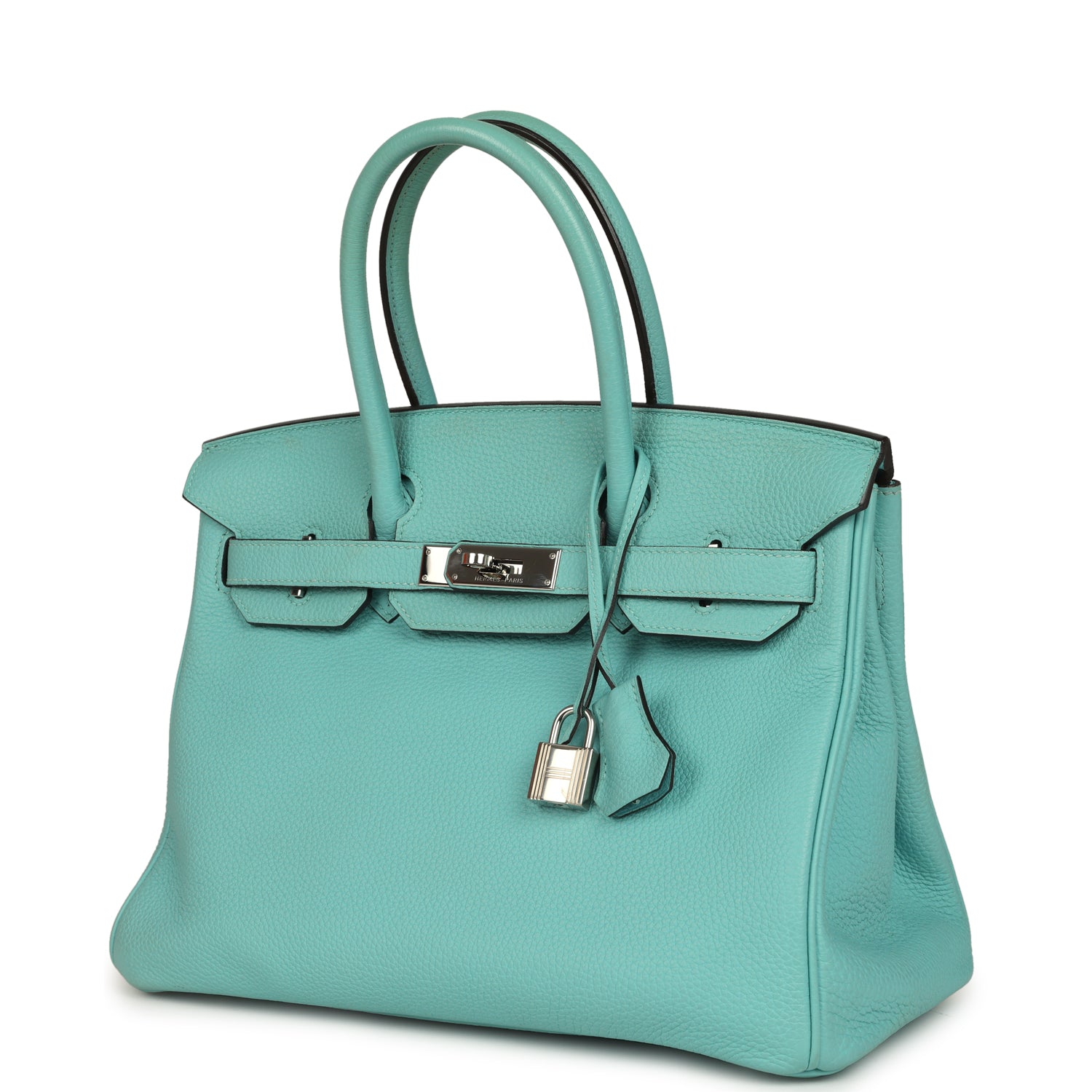 Birkin 30 Bleu Atoll Togo Palladium Hardware Bag